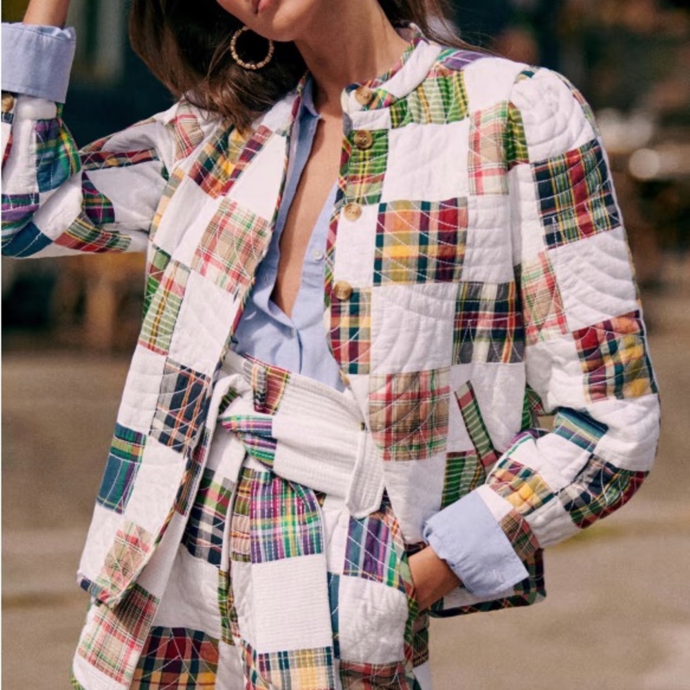 Sezane patchwork quilted Jean Jacket